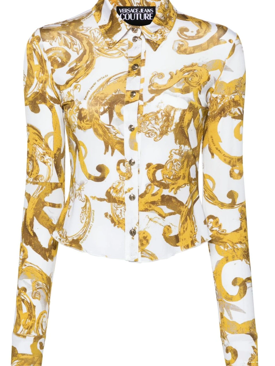 Watercolour shirt Jeans Women Couture Barocco-print Versace Couture 0711